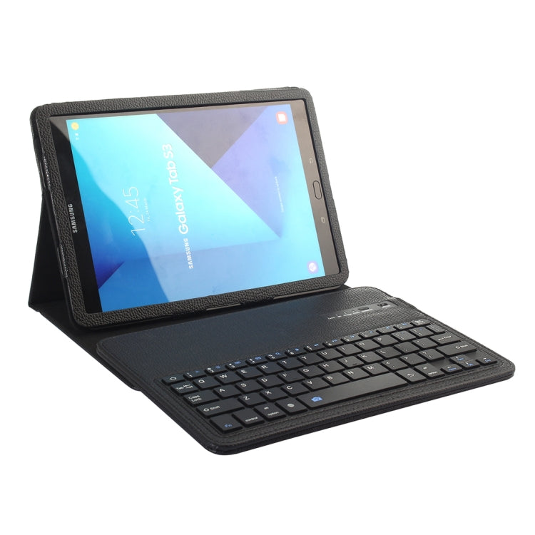 SA500 For Samsung Galaxy Tab A7 T500 / T505 10.4 inch 2020 Litchi Texture Detachable Bluetooth Keyboard Horizontal Flip Leather Tablet Case with Holder (Black)