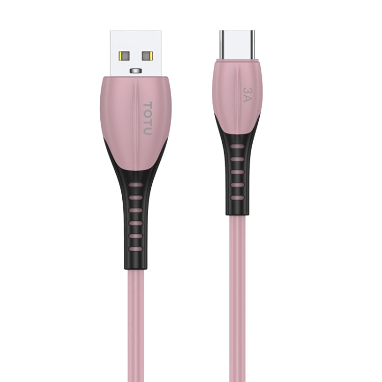 TOTUDESIGN BT-006 Soft Color Series 3A USB-C / Type-C to USB Charging Data Cable, Length: 1.0m(Pink)