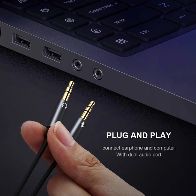 YH192 2 in 1 3.5mm Female to Microphone + Audio Male Braided Audio Cable, Length: 22cm