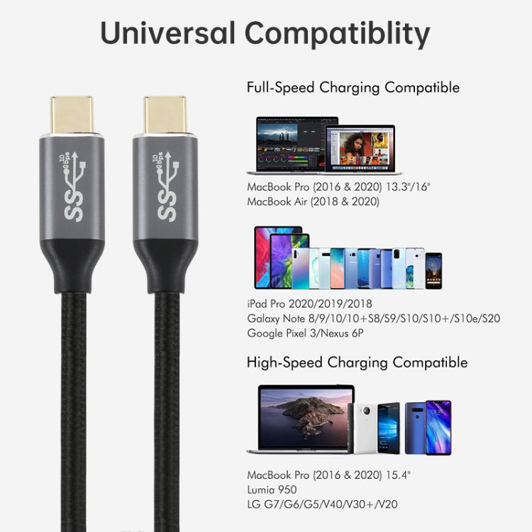 USB-C / Type-C Male to USB-C / Type-C Male Transmission Data Charging Cable, Cable Length: 1m