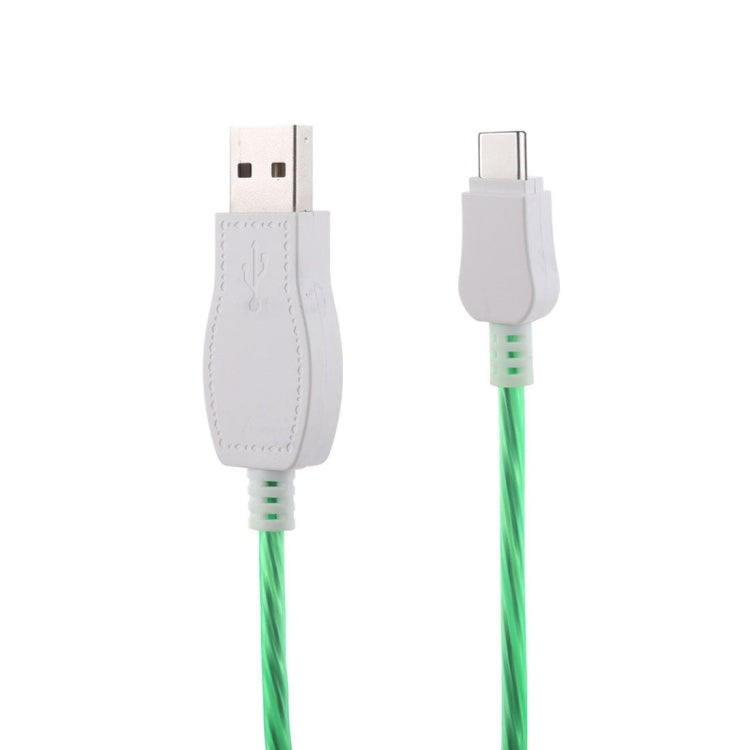 LED Flowing Light 1m USB A to Type-C Data Sync Charge Cable, For Galaxy, Huawei, Xiaomi, LG, HTC and Other Smart Phones