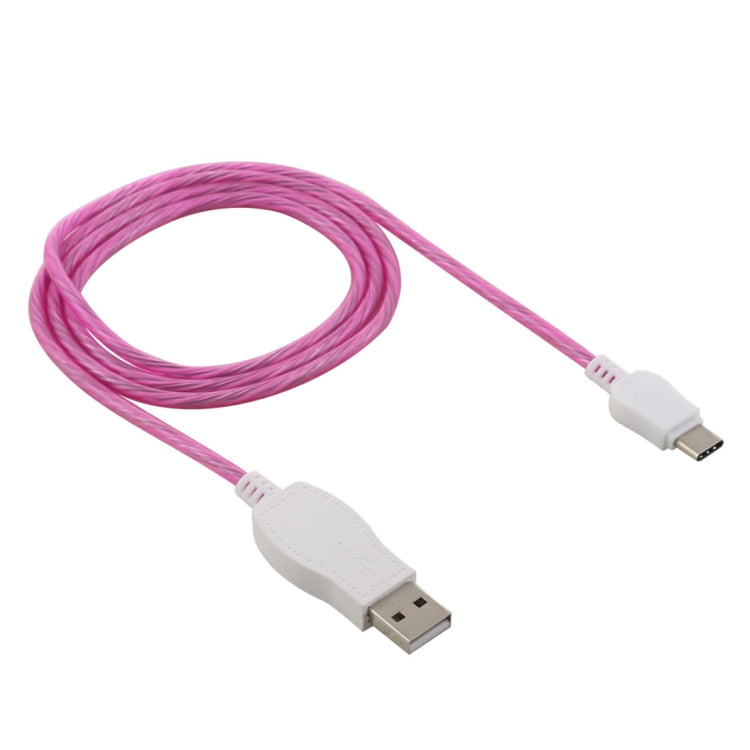 LED Flowing Light 1m USB A to Type-C Data Sync Charge Cable, For Galaxy, Huawei, Xiaomi, LG, HTC and Other Smart Phones