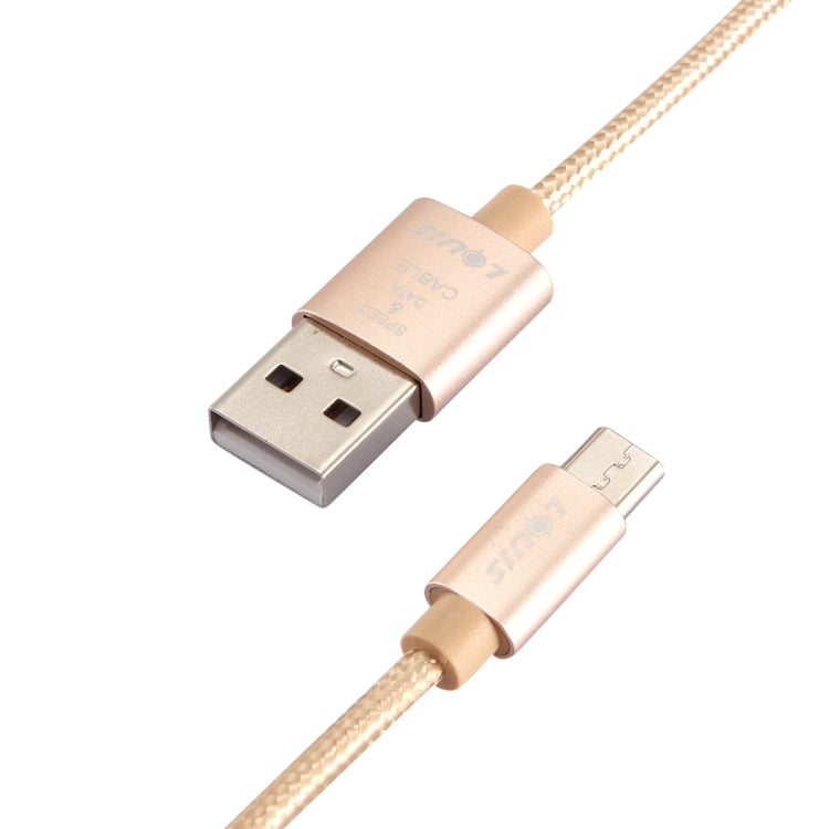 LOUIS 2.1A 1m Nylon Weave Micro USB to USB Fast Charging Cord Data Sync Charge Cable, For Galaxy, Huawei, Xiaomi, LG, HTC and Other Smart Phones