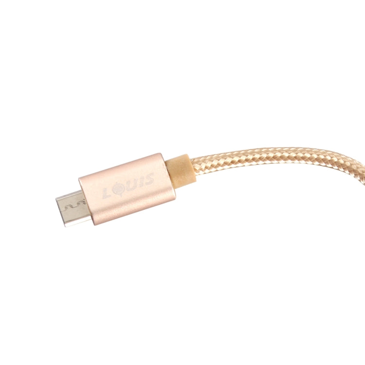 LOUIS 2.1A 1m Nylon Weave Micro USB to USB Fast Charging Cord Data Sync Charge Cable, For Galaxy, Huawei, Xiaomi, LG, HTC and Other Smart Phones