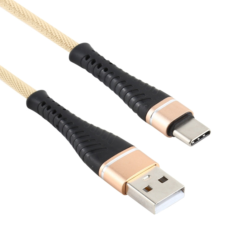 2A USB to USB-C / Type-C Braided Data Cable, Cable Length: 1m
