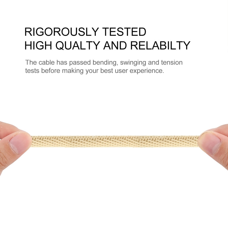 2A USB to USB-C / Type-C Braided Data Cable, Cable Length: 1m