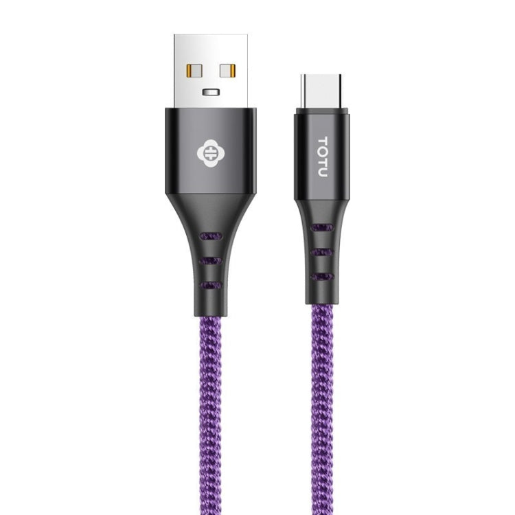 TOTUDESIGN BTA-024 Hard-edged Series 5A USB-C / Type-C Quick Charging Cable, Length : 1m(Purple)
