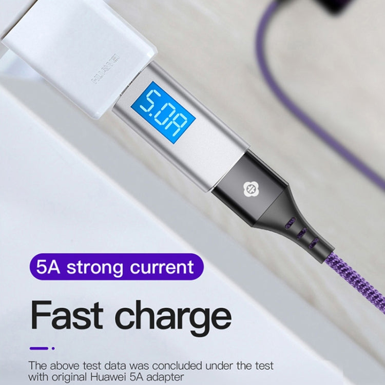 TOTUDESIGN BTA-024 Hard-edged Series 5A USB-C / Type-C Quick Charging Cable, Length : 1m(Purple)