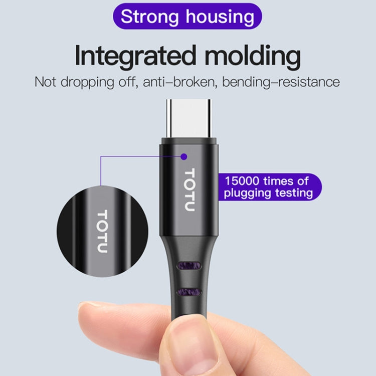 TOTUDESIGN BTA-024 Hard-edged Series 5A USB-C / Type-C Quick Charging Cable, Length : 1m(Purple)