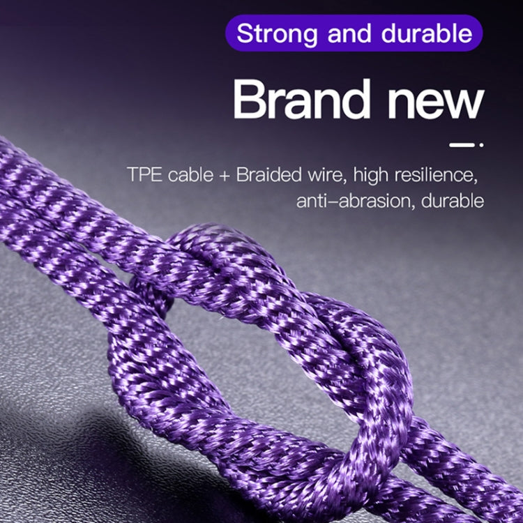 TOTUDESIGN BTA-024 Hard-edged Series 5A USB-C / Type-C Quick Charging Cable, Length : 1m(Purple)