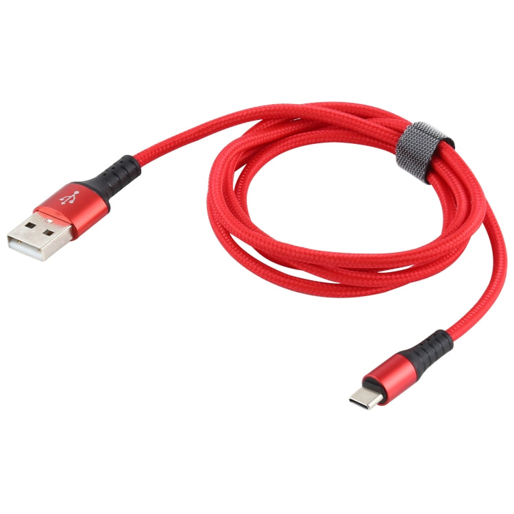 2A USB to USB-C / Type-C Braided Data Cable, Cable Length: 1m