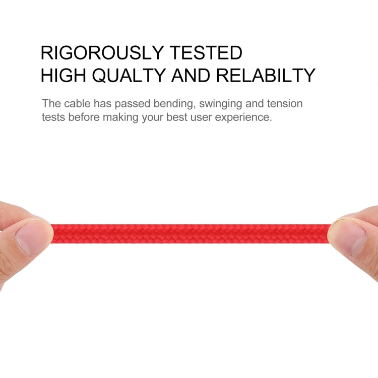 2A USB to USB-C / Type-C Braided Data Cable, Cable Length: 1m