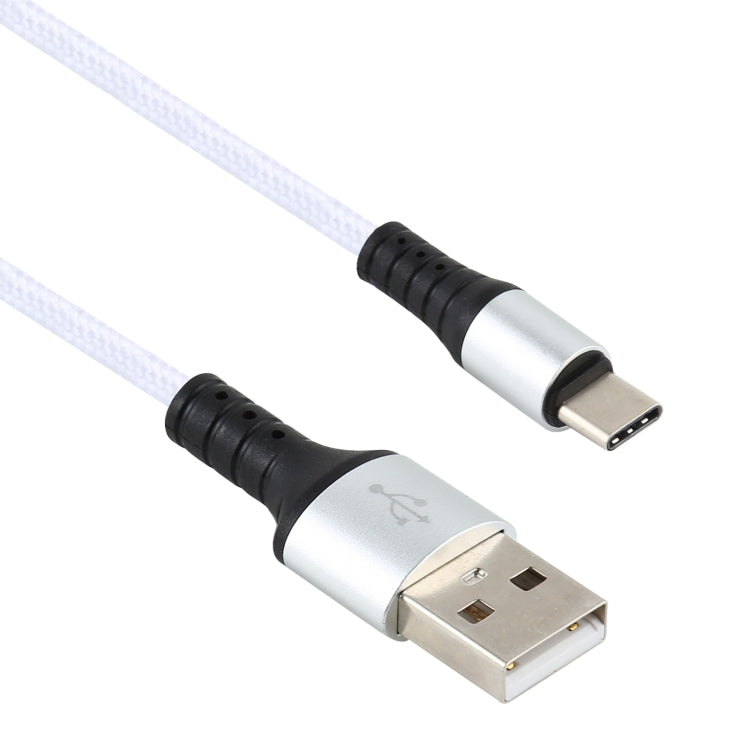 2A USB to USB-C / Type-C Braided Data Cable, Cable Length: 1m