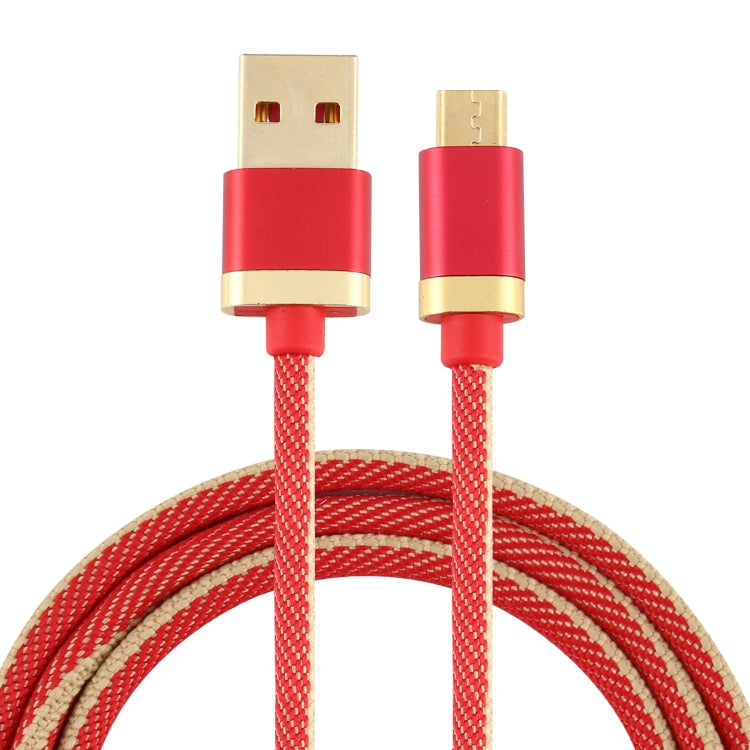 3A USB to Micro USB Two-color Braided Data Cable, Cable Length: 1m