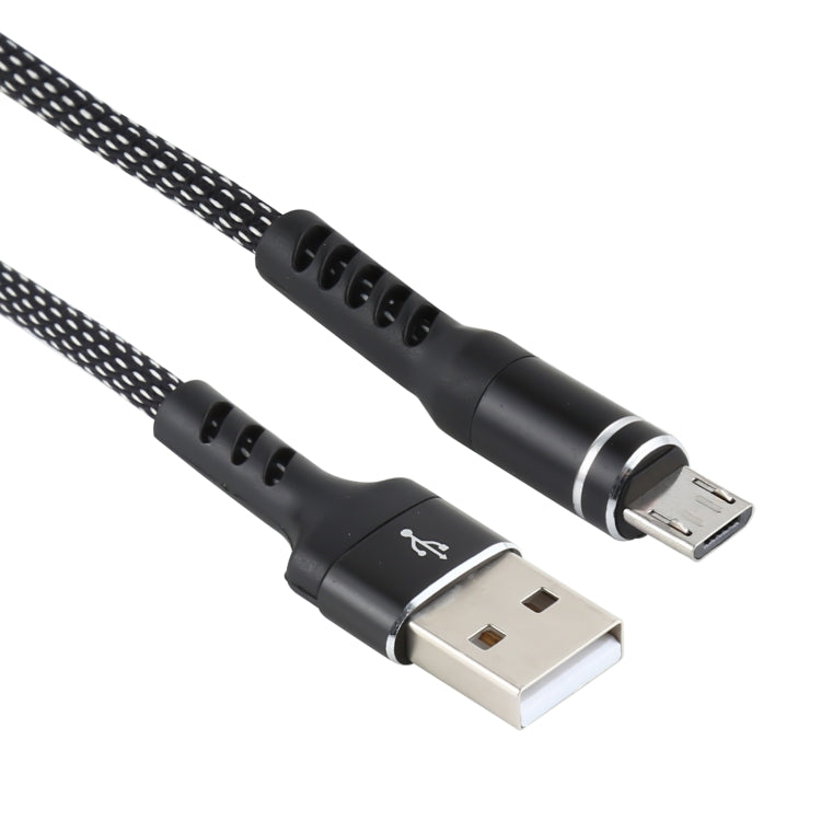 2A USB to Micro USB Two-color Braided Data Cable, Cable Length: 1m