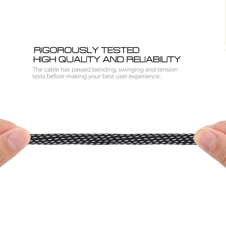 2A USB to Micro USB Two-color Braided Data Cable, Cable Length: 1m