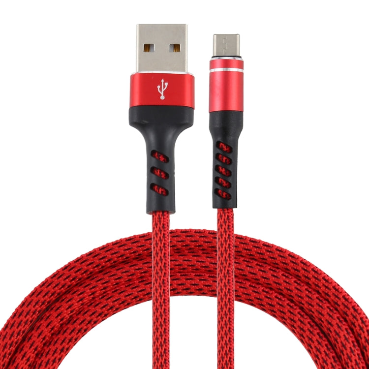 2A USB to Micro USB Two-color Braided Data Cable, Cable Length: 1m