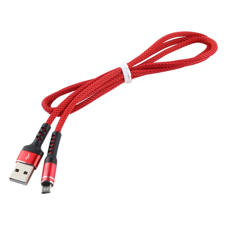 2A USB to Micro USB Two-color Braided Data Cable, Cable Length: 1m