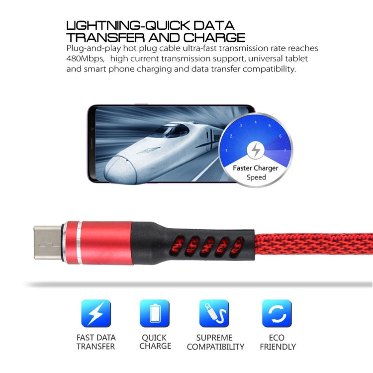 2A USB to Micro USB Two-color Braided Data Cable, Cable Length: 1m