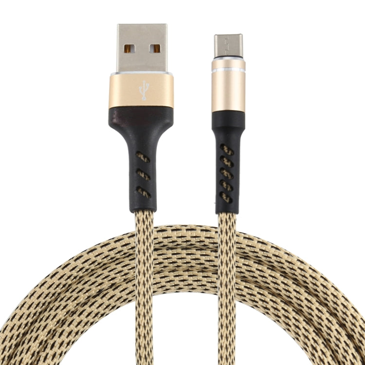 2A USB to Micro USB Two-color Braided Data Cable, Cable Length: 1m