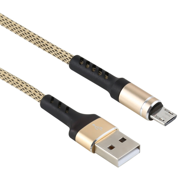 2A USB to Micro USB Two-color Braided Data Cable, Cable Length: 1m