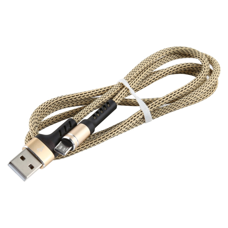 2A USB to Micro USB Two-color Braided Data Cable, Cable Length: 1m