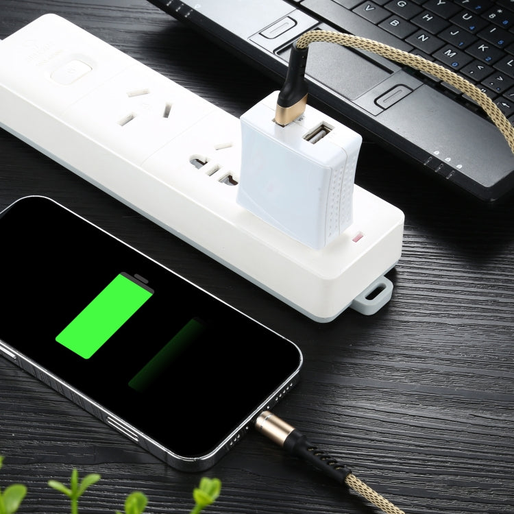 2A USB to Micro USB Two-color Braided Data Cable, Cable Length: 1m