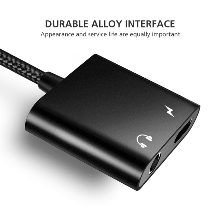 YAOMAISI Q17 12cm 2.4A Output 3.5mm Female + USB-C / Type-C Female to USB-C / Type-C Male Charge + Audio Adapter, For Galaxy S8 & S8 + / LG G6 / Huawei P10 & P10 Plus / Oneplus 5 / Xiaomi Mi6 & Max 2 and other Smartphones