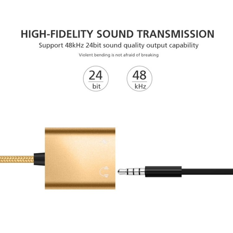 YAOMAISI Q17 12cm 2.4A Output 3.5mm Female + USB-C / Type-C Female to USB-C / Type-C Male Charge + Audio Adapter, For Galaxy S8 & S8 + / LG G6 / Huawei P10 & P10 Plus / Oneplus 5 / Xiaomi Mi6 & Max 2 and other Smartphones