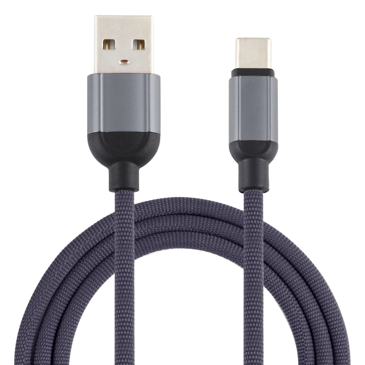 3A USB to USB-C / Type-C Braided Data Cable, Cable Length: 1m