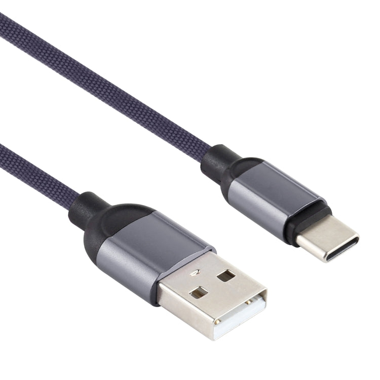 3A USB to USB-C / Type-C Braided Data Cable, Cable Length: 1m