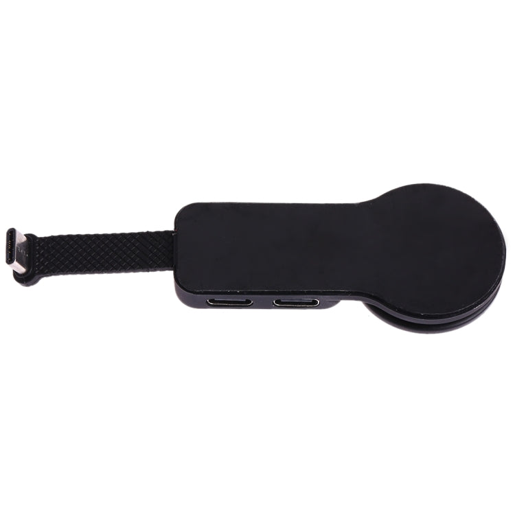 5V 3A Dual USB-C Digital Ring Holder Audio Adapter (Black)