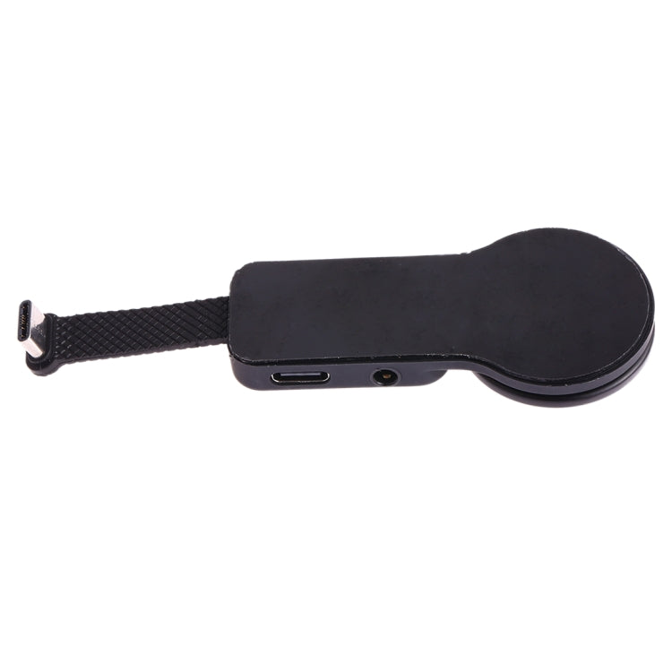 5V 3A USB-C 360 Degrees Rotating Digital Ring Holder Audio Adapter (Black)