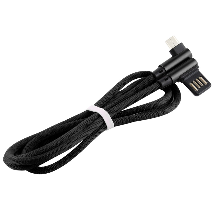 2A USB Elbow to Micro USB Elbow Braided Data Cable, Cable Length: 2m