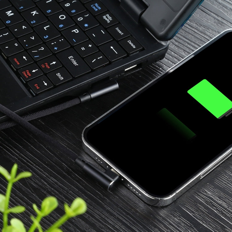 2A USB Elbow to Micro USB Elbow Braided Data Cable, Cable Length: 2m