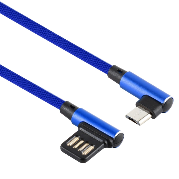 2A USB Elbow to Micro USB Elbow Braided Data Cable, Cable Length: 2m