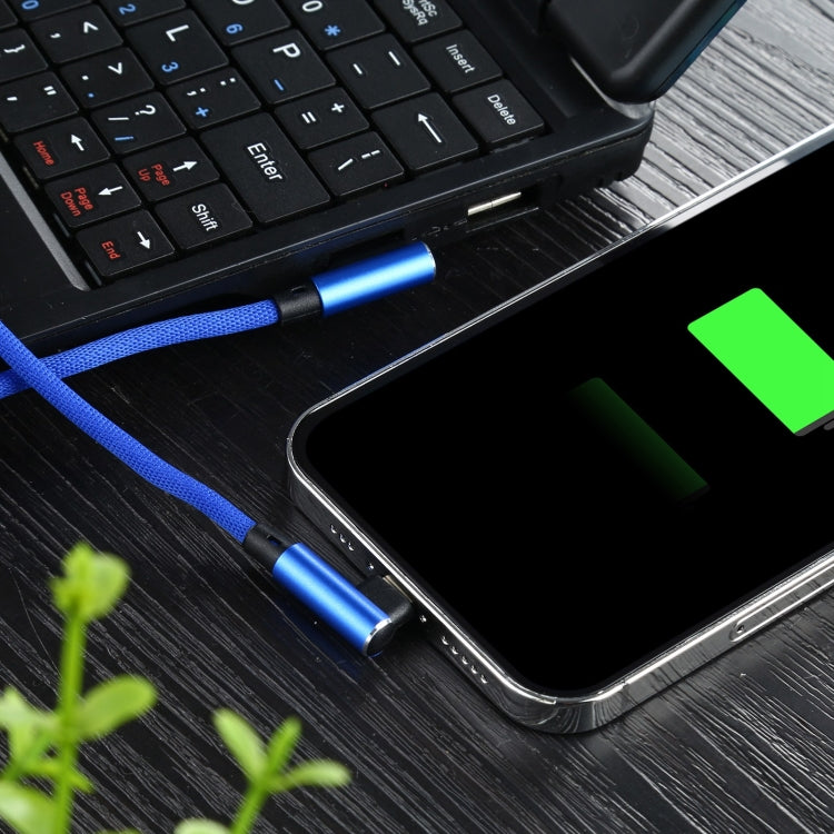 2A USB Elbow to Micro USB Elbow Braided Data Cable, Cable Length: 2m