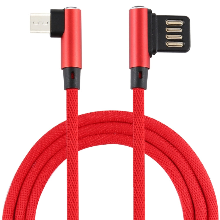 2A USB Elbow to Micro USB Elbow Braided Data Cable, Cable Length: 2m