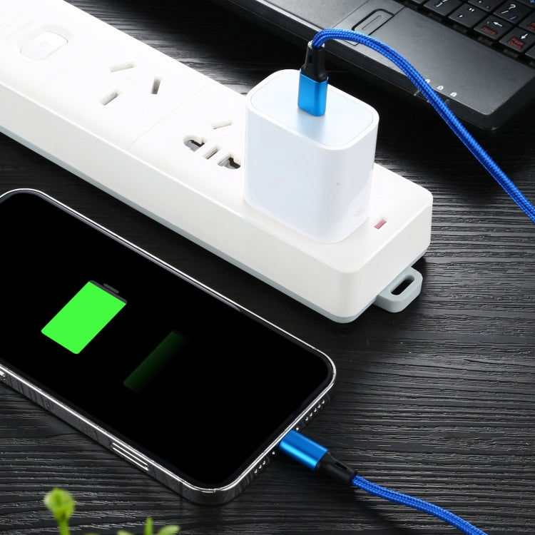 2A USB to USB-C / Type-C Braided Data Cable, Cable Length: 1m