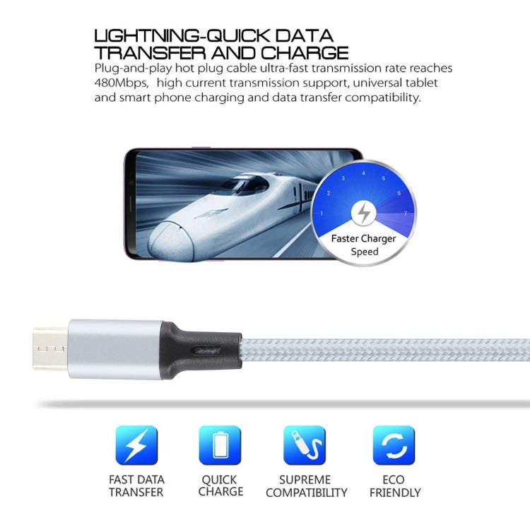 2A USB to Micro USB Braided Data Cable, Cable Length: 1m