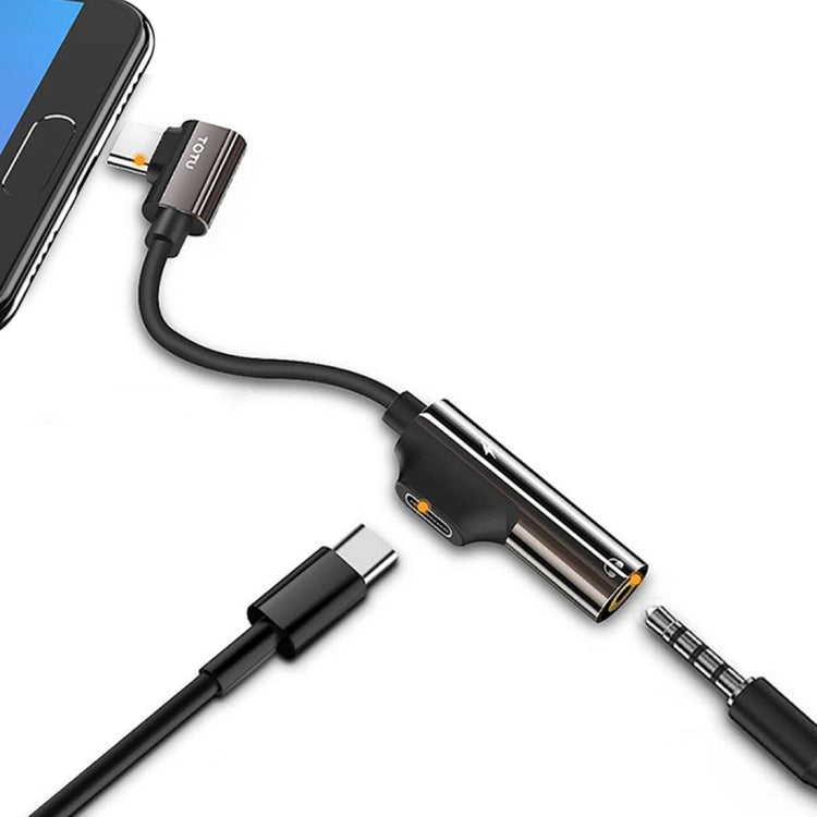 TOTUDESIGN EAUC-12 Time Series Type-C to Type-C Interface +3.5 Interface Bending Audio Adapter, For Samsung, Huawei, Xiaomi, HTC, Meizu, Sony and other Smartphones