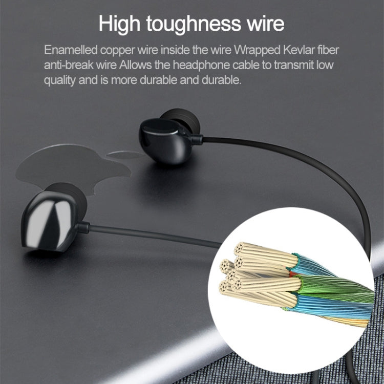 8163 USB-C / Type-C Interface Mega Bass In Ear Wired Earphone with Mic