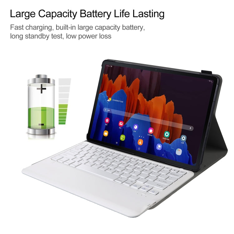 A970 Detachable Bluetooth Keyboard Ultrathin Horizontal Flip Leather Tablet Case for Samsung Galaxy Tab S7 FE T730 / T736 / S7+ T970 / T975 / T976