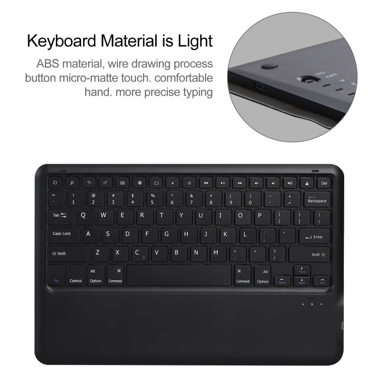 A970B Detachable Bluetooth Keyboard Ultrathin Horizontal Flip Leather Tablet Case with Pen Slot for Samsung Galaxy Tab S7 FE T730 / T736 / S7+ T970 / T975 / T976