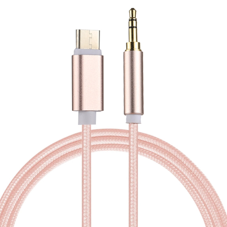 1m Weave Style Type-C Male to 3.5mm Male Audio Cable