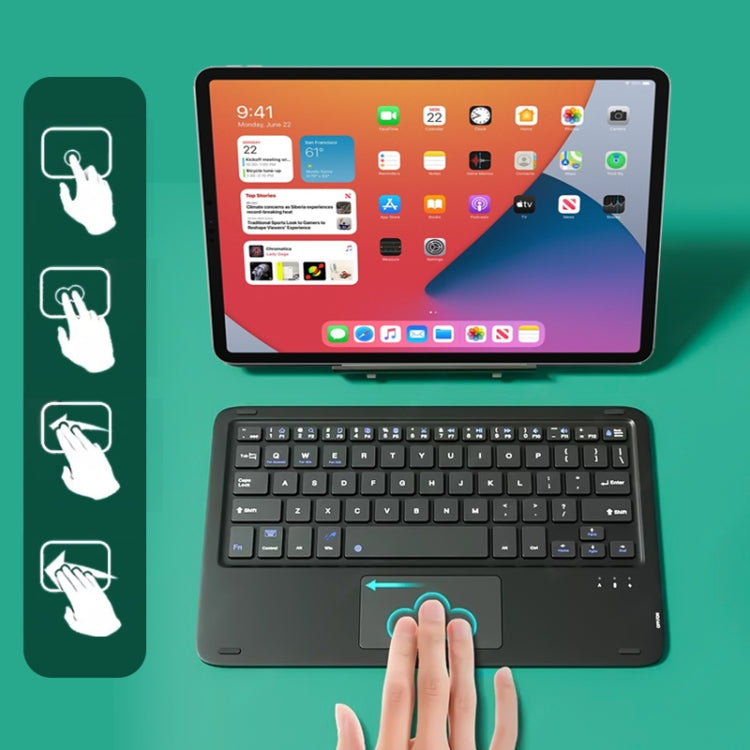 HB119B 10 inch Universal Tablet Wireless Bluetooth Keyboard with Touch Panel