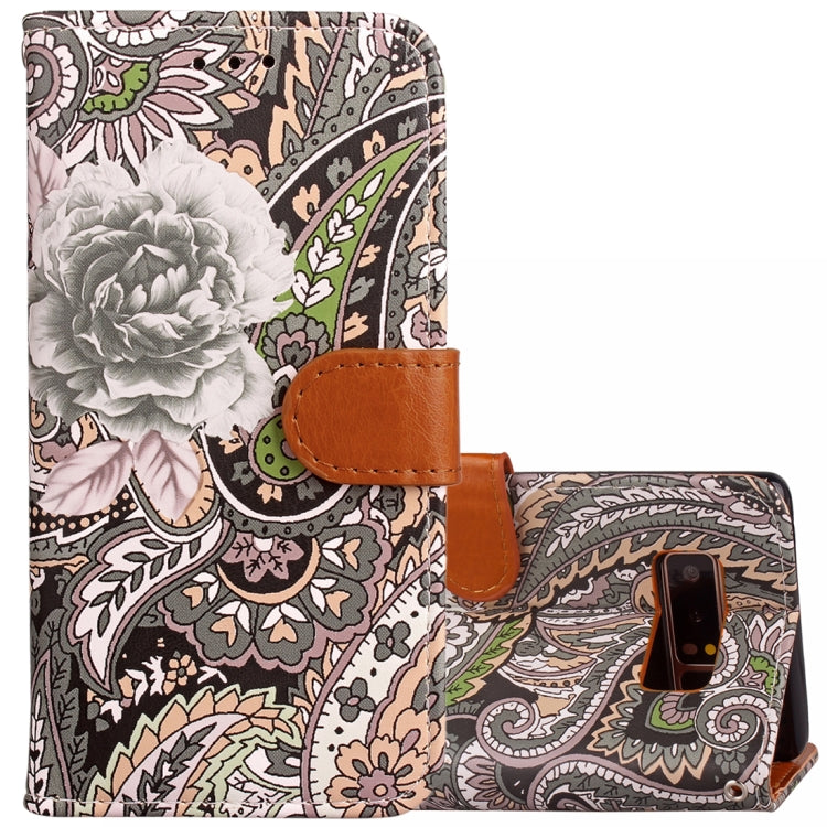 For Galaxy Note 8 Painting Abstract Flowers Pattern PU + TPU Horizontal Flip Leather Case with Holder & Card Slots & Wallet & Photo Frame & Lanyard