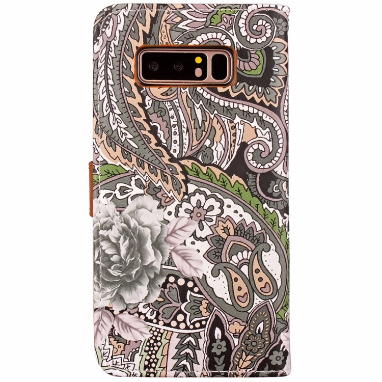 For Galaxy Note 8 Painting Abstract Flowers Pattern PU + TPU Horizontal Flip Leather Case with Holder & Card Slots & Wallet & Photo Frame & Lanyard