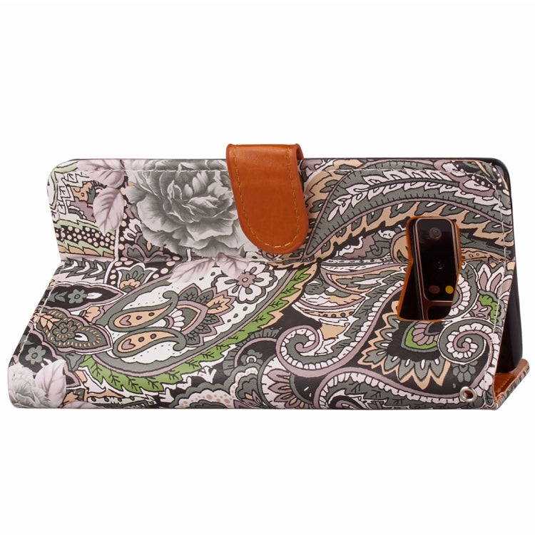 For Galaxy Note 8 Painting Abstract Flowers Pattern PU + TPU Horizontal Flip Leather Case with Holder & Card Slots & Wallet & Photo Frame & Lanyard
