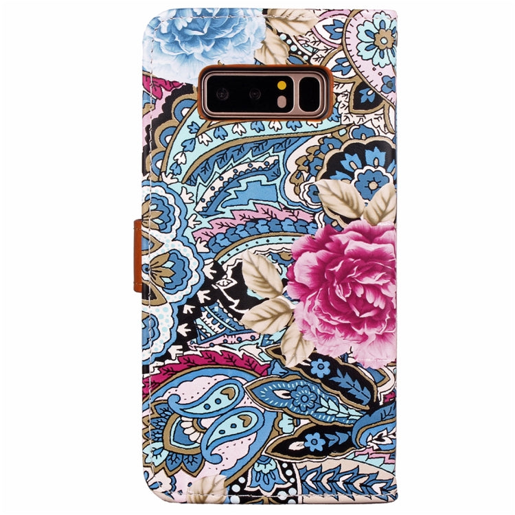 For Galaxy Note 8 Painting Abstract Flowers Pattern PU + TPU Horizontal Flip Leather Case with Holder & Card Slots & Wallet & Photo Frame & Lanyard